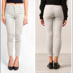 J Brand Women's Skinny Corduroy Pants in Cream color
